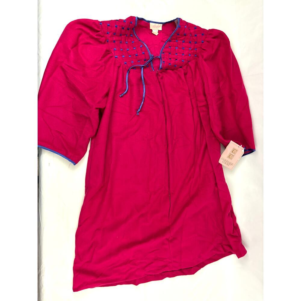 VTG‎ Carriage Court Fleece Ladies Nightgown Loungewear NWT Sleepwear Dark Pink S